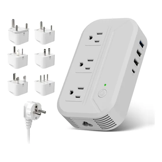 Convertidor De 220 V A 110 V Combo De Adaptador Convertidor 