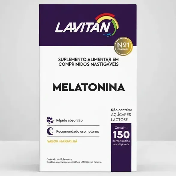 Lavitan Melatonina 0,21mg 150 Comprimidos Mastigáveis Maracujá