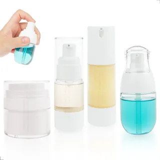 Kit Frascos Pote De Viagem 4 Peças Airless Shampoo Creme Kit Frascos Pote De Viagem 4 Peças Airless Shampoo Creme