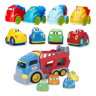 Kit Brinquedo Carrinhos Menino Educativo Baby Com Caminhão Kit Brinquedo Carrinhos Menino Educativo Baby Com Caminhão