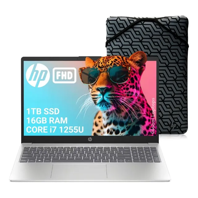 HP Core I7 1255u Gamer 1 TB SSD 16 GB Ram Pantalla 15.6 FHD 1920 px x 1080 px Intel Iris Xe Graphics incluye Windows 11 Laptop 15-fd0068 Con Regalo