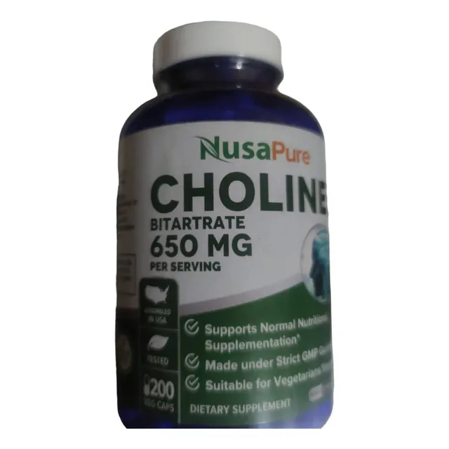 Colina Choline Cholina 200caps De Eeuu Mejora La Memoria 