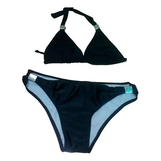 Traje De Baño Dama, 2 Piezas. Color Negro Talla L. Nuevo