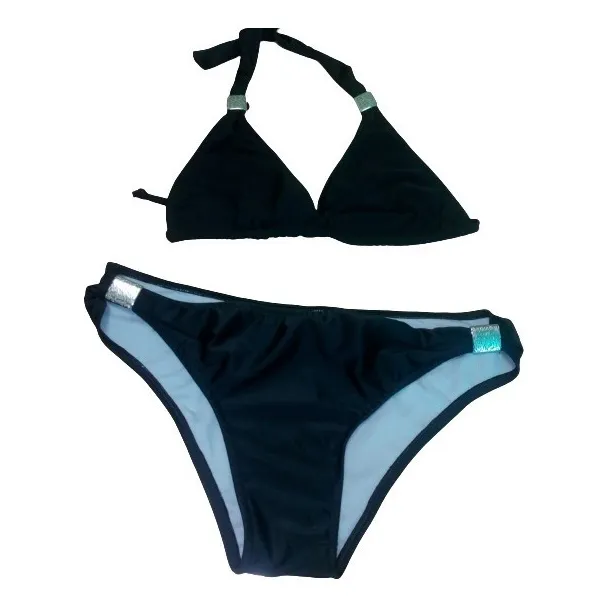 Traje De Baño Dama, 2 Piezas. Color Negro Talla L. Nuevo