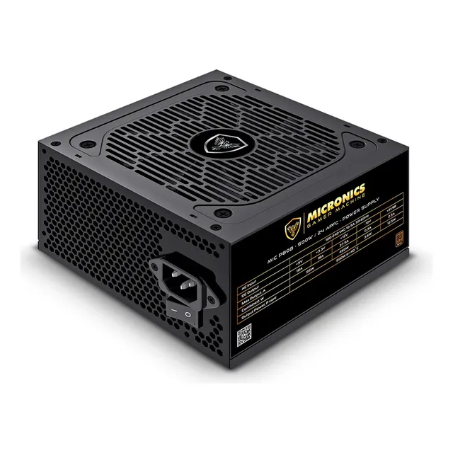Fuente De Poder Gamer 500w 80 Plus Bronze Micronics Mic P80b