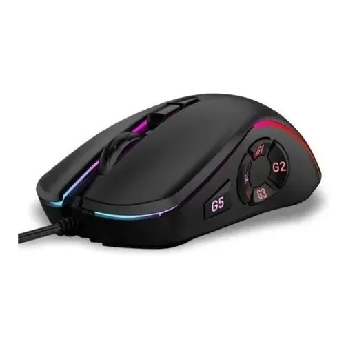 Mouse Gamer Periférico 7200dpi 10 Botones Cable Rgb Weibo X9 Color Negro