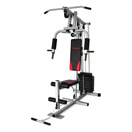 Multigimnasio C/50kg Reforzado 30 Funcion World Fitness 7000 Gris Negro Y Rojo