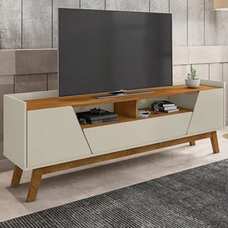 Rack Para Tv Até 70 Polegadas Florença 2 Portas 1 Gaveta Cor Off White/naturale Rack Para Tv Até 70 Polegadas Florença 2 Portas 1 Gaveta Cor Off White/naturale
