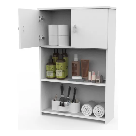 Mueble Colgante Organizador Resistente Sobre Inodoro Baño Color Blanco