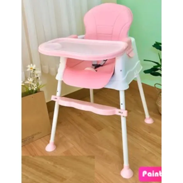 Silla Alta Para Bebes Comer Con Ruedas Rosada Y Azul.