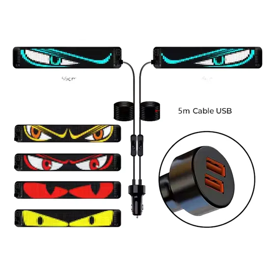 Cartel Led Ojos 2 Unidades Flexible 59x12cm Auto Camion