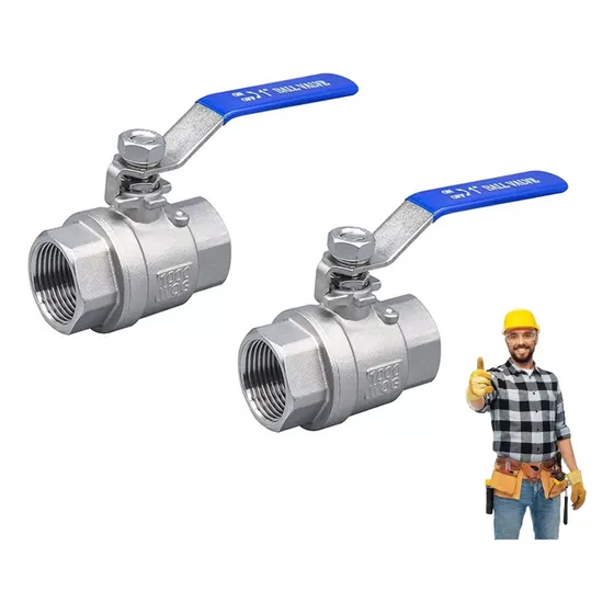 2 Válvula Esfera-bola 1  Acero Inoxidable 304 Roscada Llave