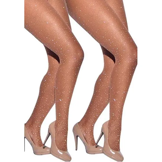 Panty Medias Con Diamantes Color Piel