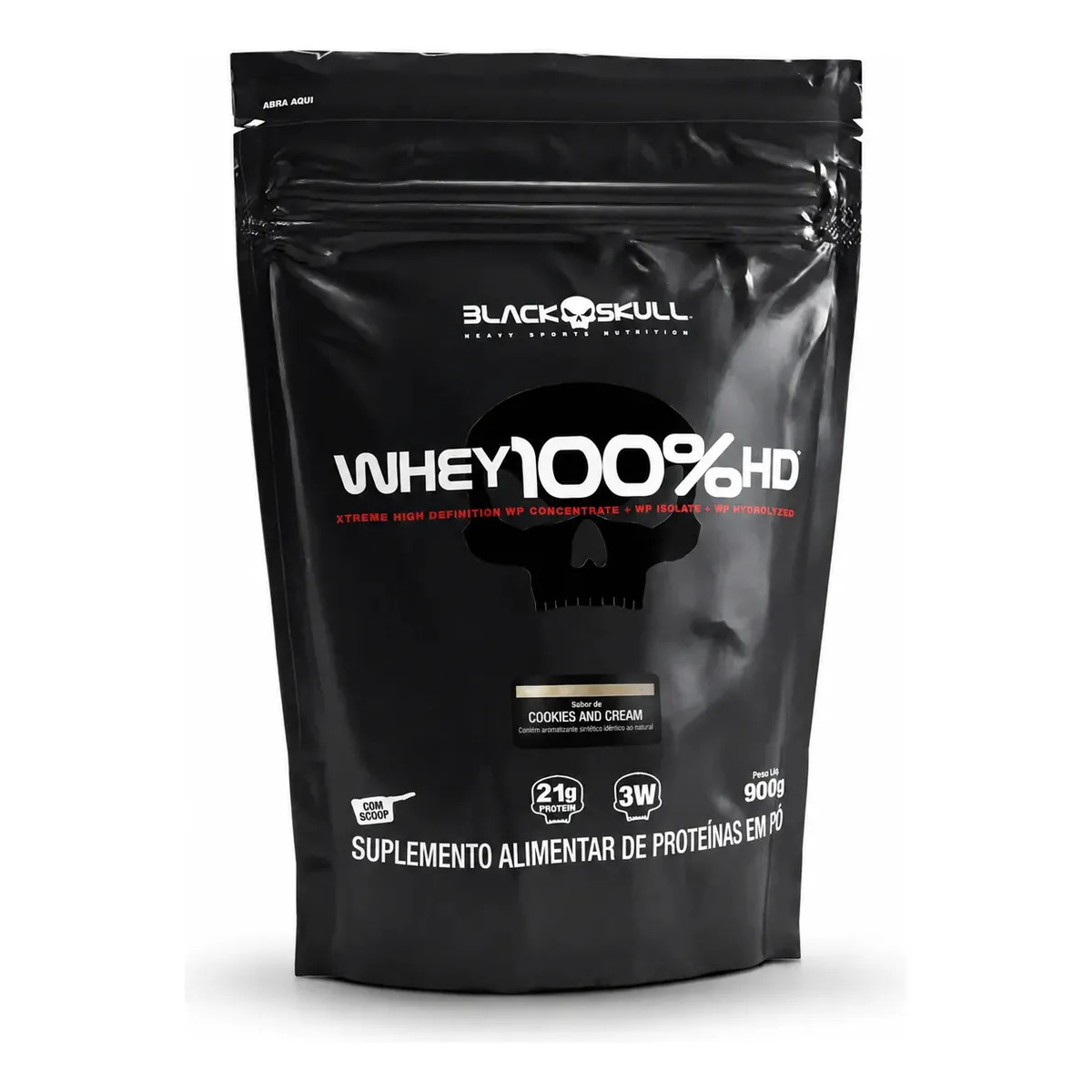 Whey 100% HD Black Skull Refil 900g Cookies Whey 100% HD Black Skull Refil 900g Cookies