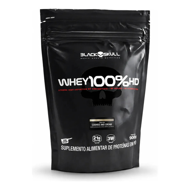 Whey 100% Hd Black Skull Refil 900g Cookies Biscoitos Whey 100% Hd Black Skull Refil 900g Cookies Biscoitos