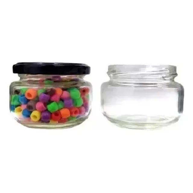 12pz Frasco Vidrio 4 Oz, 110ml Dulceros Rcuerdos(it-11) Color Tapa Negra