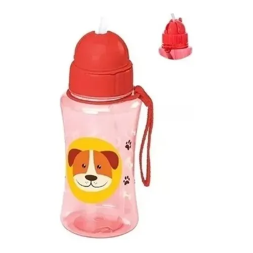 Squeeze Infantil Garrafinha Bico Silicone 400ml Cachorrinho