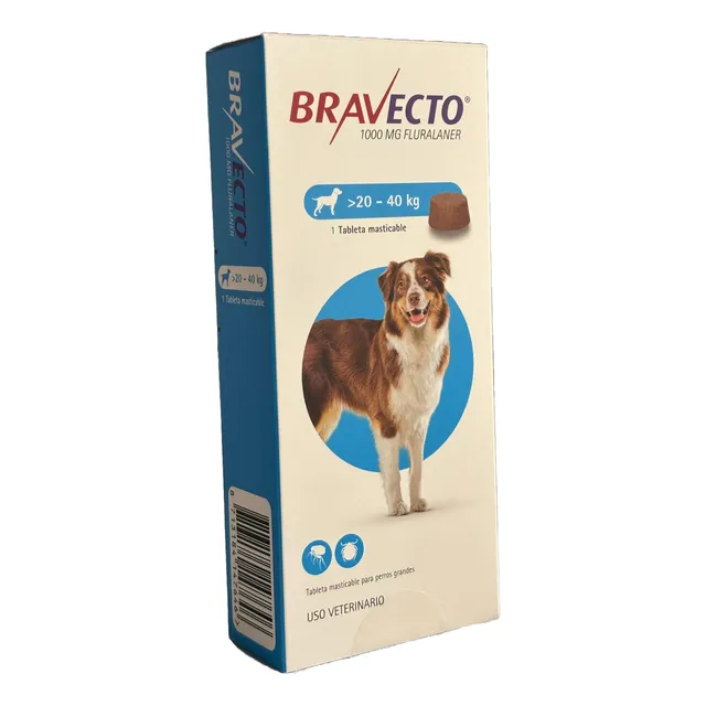 MSD Bravecto Proteção Pulgas Carrapatos Comprimido mastigável Perro - Marrón claro - 1 - 20 kg - 40 kg - 1 - Unidad - 1