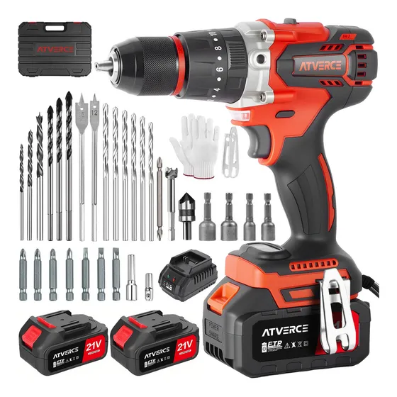 Taladro Rotomartillo Sin Escobillas Impacto 2*3.0ah Batería Kit De Taladro Eléctrico 650W Con Caja De Herramientas Atverce ATV+DC+01
