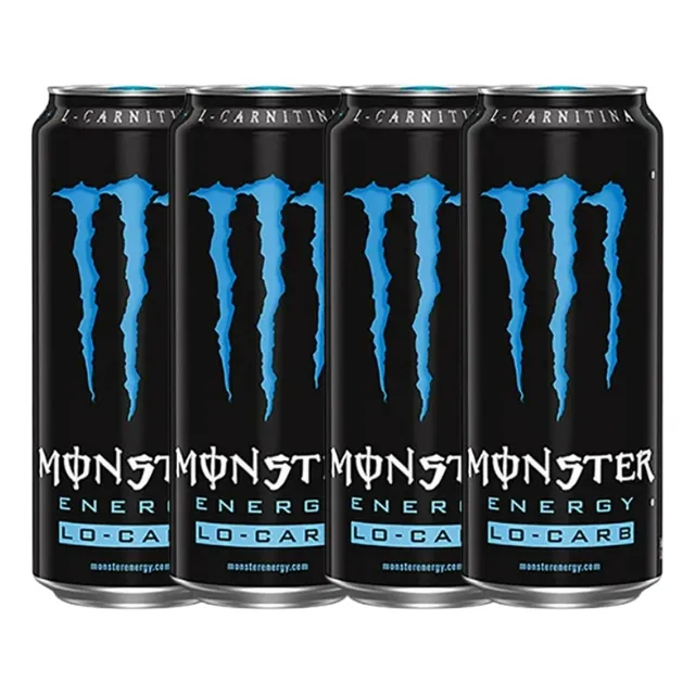 Pack 4 Monster Low Carb Bebida Energética De 473 Ml