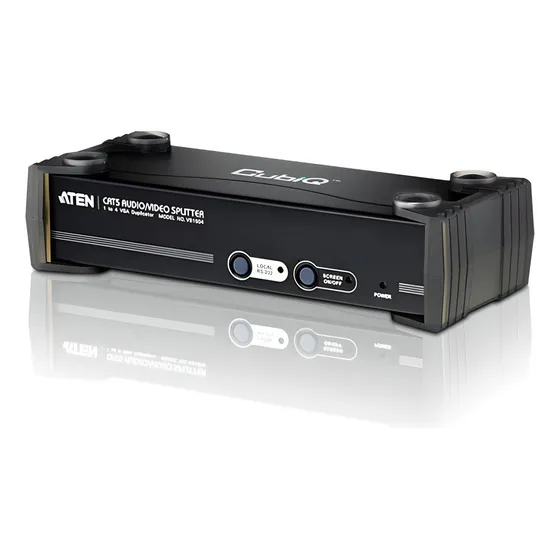 Distribuidor Vga/audio/rs-232 Sobre Cat 5 De 4 Puertos