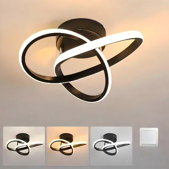 Lámpara Variable De 3 Color Plafn Led Curva Moderna Para Luz