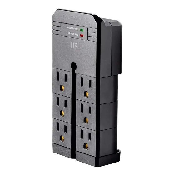 Mono 6 Outlet Rotating Power Surge Protector Wall Tap -