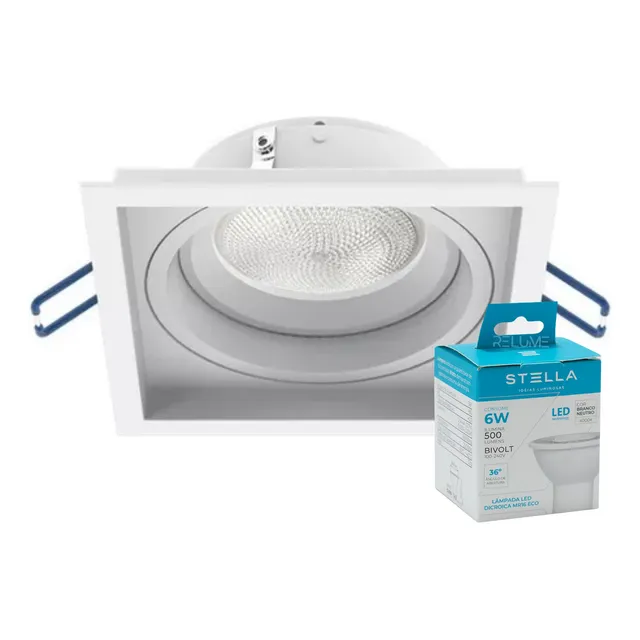 Spot Embutir Mr16 Gu10 Il4716 Interlight C/ Lâmp 6w - Stella