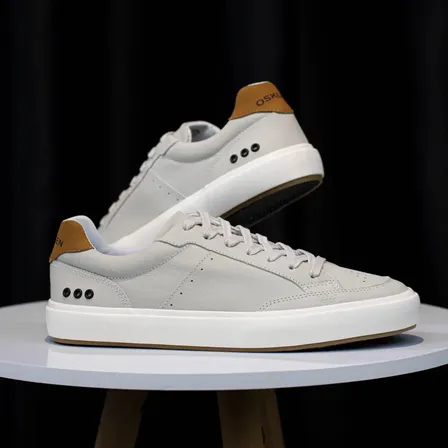 Tênis Osklen Social Float Couro Cinza Claro Macio Masculino