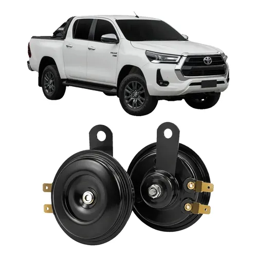 Par De Buzina Toyota Hilux 72mm Conector Original Vt219