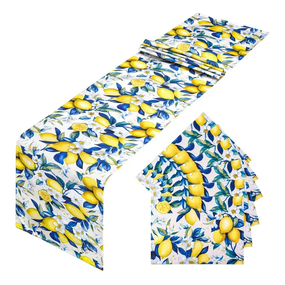 7 Pieza Camino Mesa Mantel Individual Limon 13 X 72  6