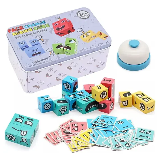Juego De Mesa Cambia La Cara Montessori Cubo De Rubik Niños