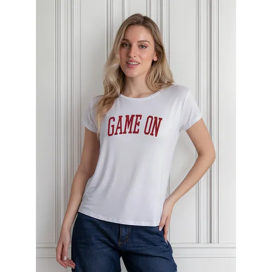 Remera Onyx Basica Con Estampa Cuello Redondo Mujer