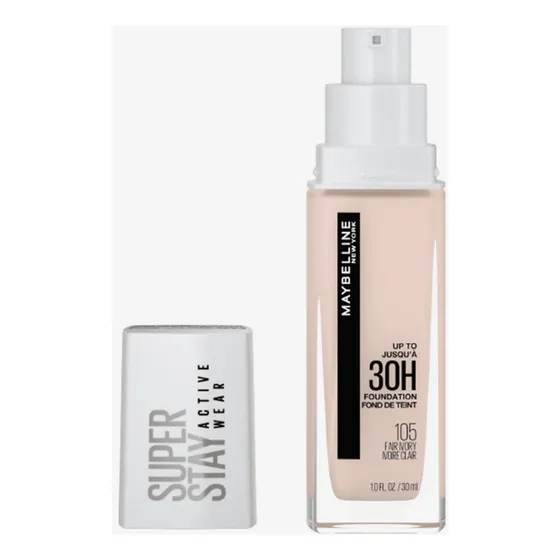 Base de maquiagem líquida Maybelline Super Stay Active Wear Base de Maquiagem tom 105 fair ivory - 30mL 30g