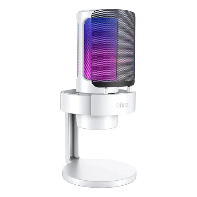 Micrófono Fifine AmpliGame A8 Plus Condensador Cardioide color white