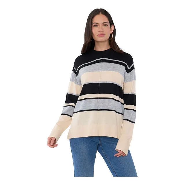 Sweater Mujer Tachas Gris Corona