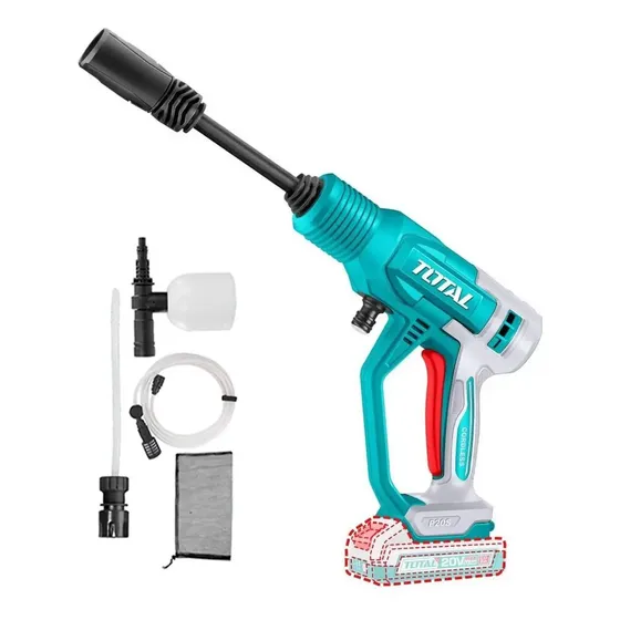 Hidrolavadora Inalámbrica Total, 24.8bar, 360psi - Caudal 2.8l\u002Fmin - Sistema Autostop - Con Manguera 6 Metros Y Recipiente Para Jabón - No Incluye Batería Ni Cargador - Tpwli2036 | Cuotas sin interés