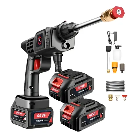 Lavadora Portátil Sem Fio 96v 1000w Alta Pressão 2 Baterias Preto