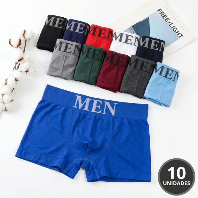 Kit 10 Cueca Boxer Masculina Microfibra Adulto Premium