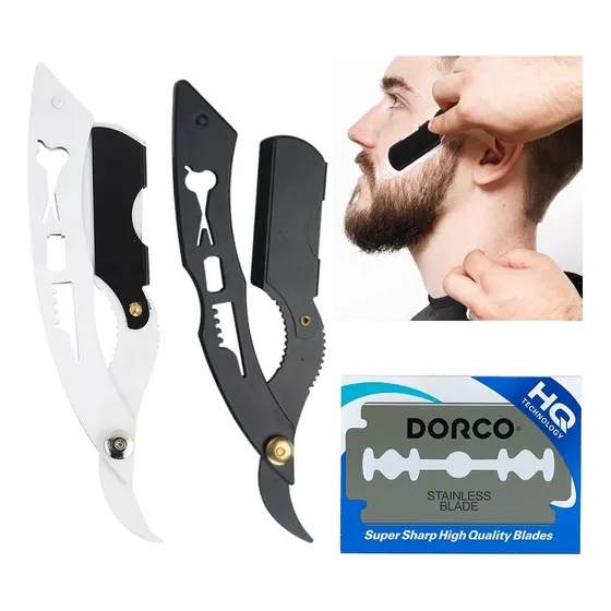 Navajas Barberia Peluqueria Acero Inoxidable + Hojilla