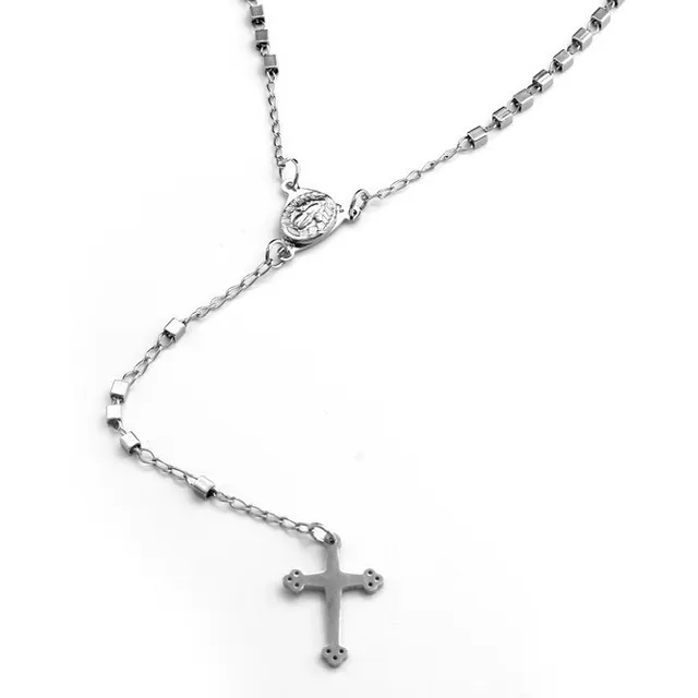Rosario Cruz Collar Acero Quirurgico