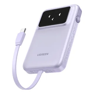 Power Bank Robot Ugreen 10,000mah Usb C 30w Pantalla Tft Lavanda