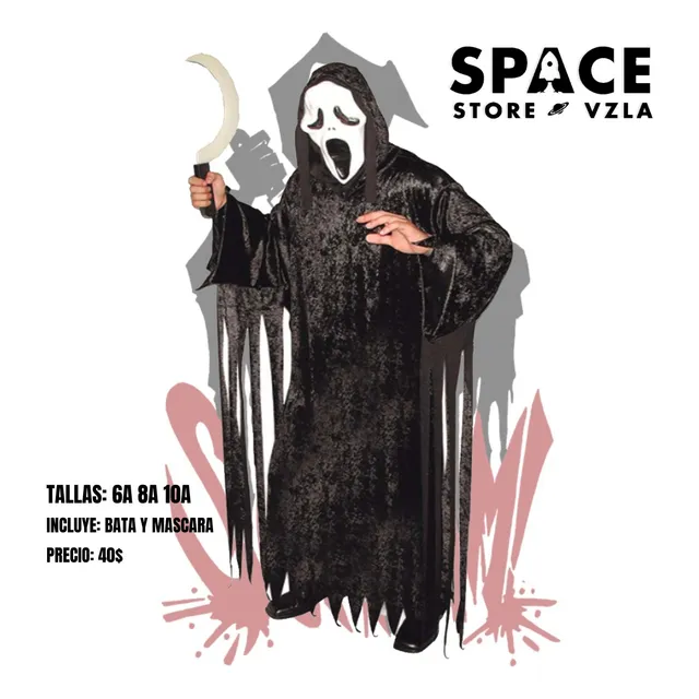 Disfraz De Scream Fantasma Con Accesorio Niños Halloween