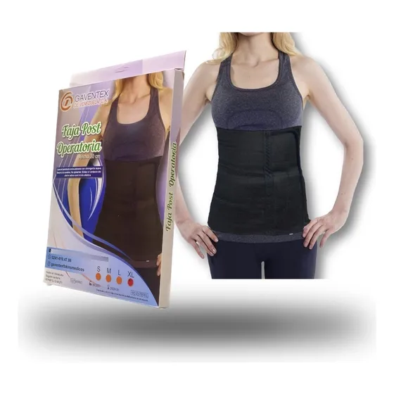 Faja Post Operatoria 30cm Color Negro Eben Talla L