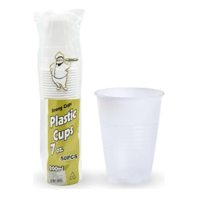 Vaso Plástico Descartable Blanco 200ml X50 Unidades