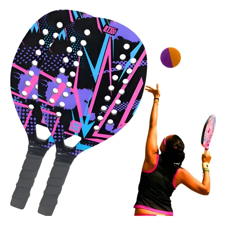 Kit 2 Raquetes De Beach Tennis Com Bolinha Original Praia Raquete De Beach Tennis