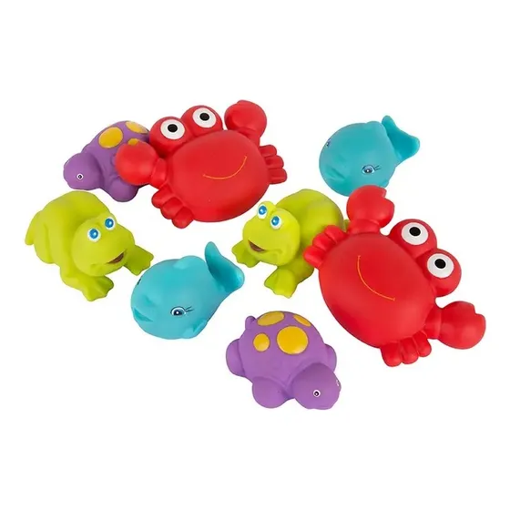 Juguetes De Baño Playgro Animalitos Del Mar, Rojo
