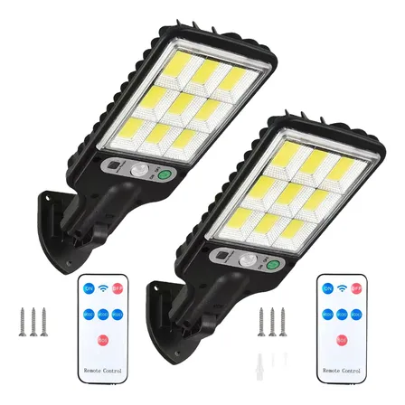 Luz Led Luminaria Solar Sensor Presença Forte Poste Pared - 2 Peças