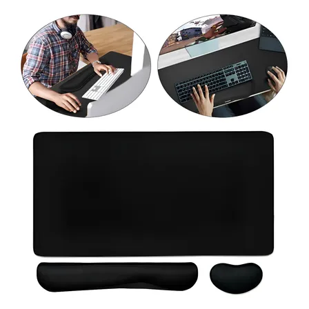 Kit 3 Mouse Pad Cubierta Tapete Escritorio Extra Grande 80cm Negro