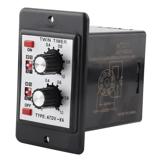 Timer Doble 60seg/min 110-220 Volts. Con Base De 8 Pines